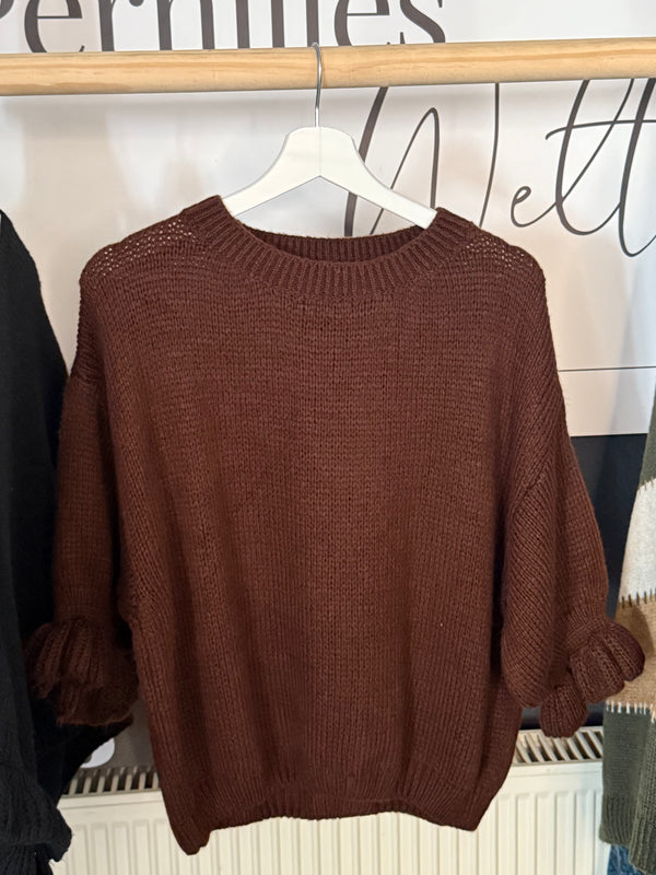 Strick Pullover braun